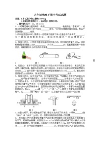 安徽省阜阳市第九中学八年级下学期期中考试物理试题