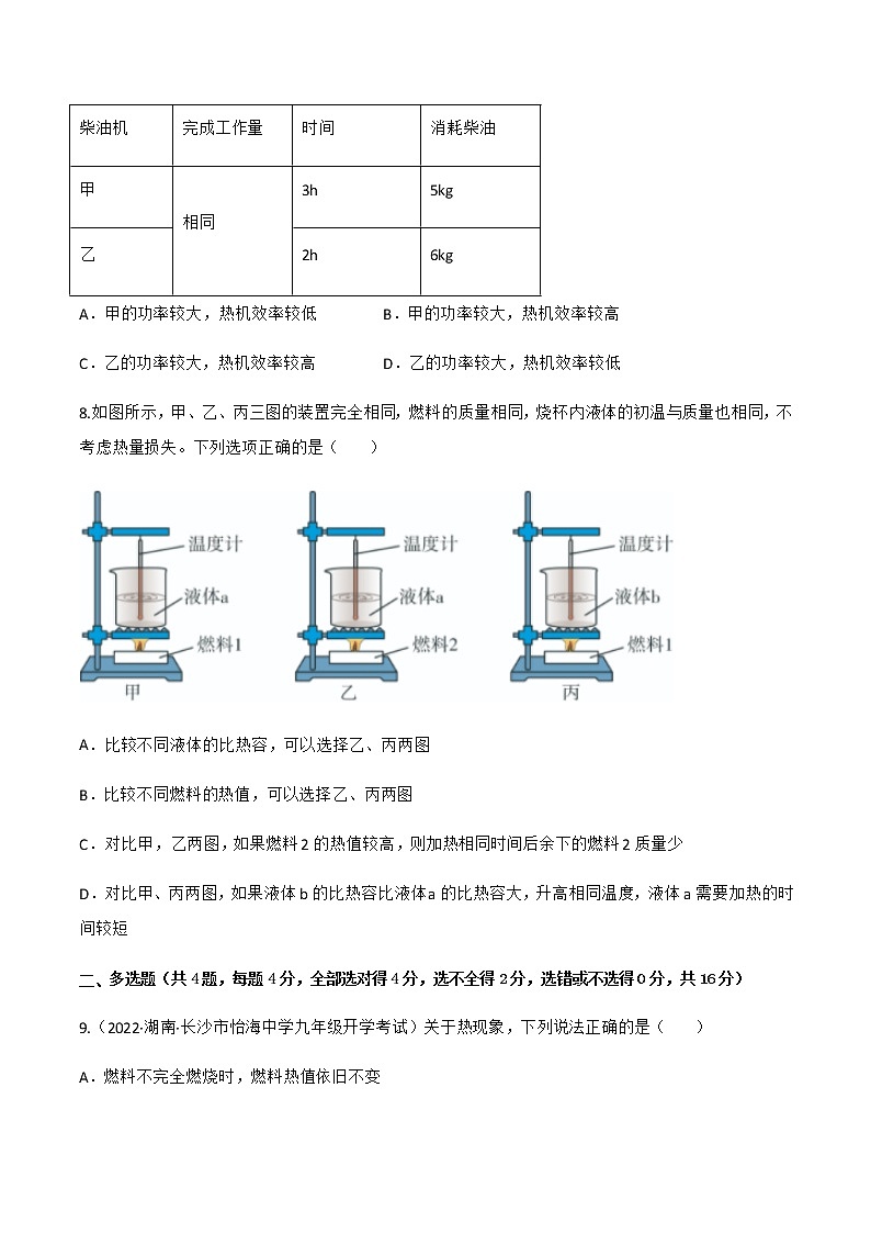 人教版九年级物理---第十四章 内能的利用 章末综合测试卷同步练习（原卷版+解析版）03