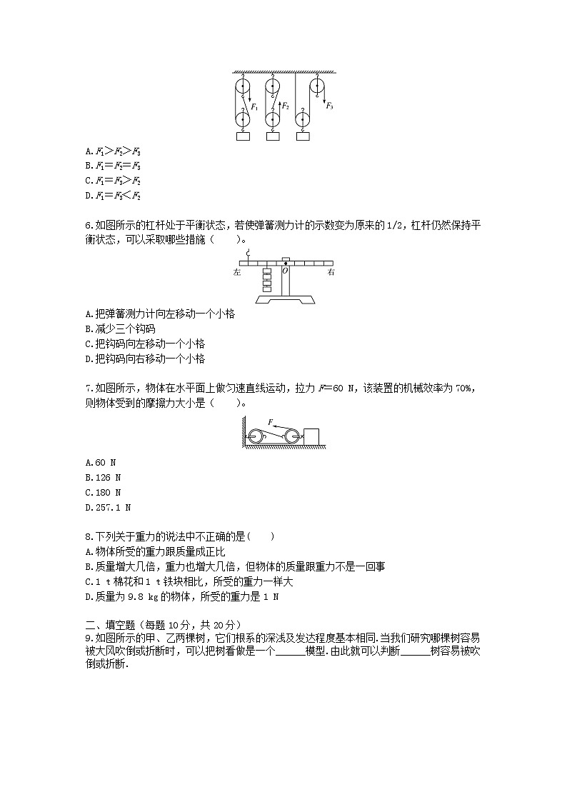八年级下-物理-综合训练-第12章 简单机械（配人教新课标）第2页