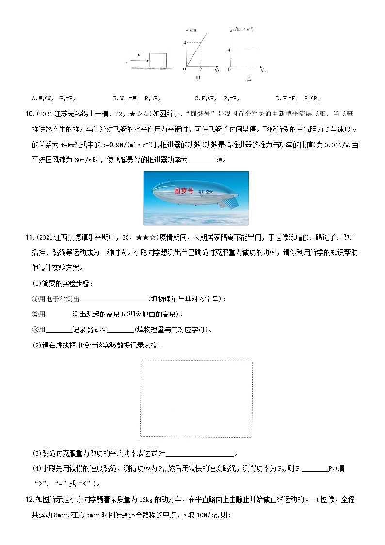 【2022年暑假精细复习 】11.2 功率 考点全练  人教版八年级物理下册第3页