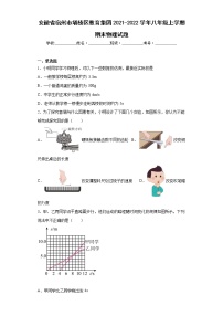 安徽省宿州市埇桥区教育集团2021-2022学年八年级上学期期末物理试题(含答案)