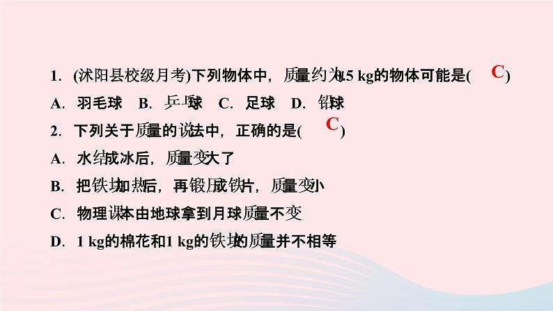 物理人教版八年级上册 同步教学课件第6章-质量与密度 第1节 质量第3页