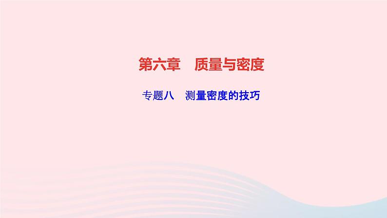 物理人教版八年级上册 同步教学课件第6章-质量与密度 专题8 测量密度的技巧第1页