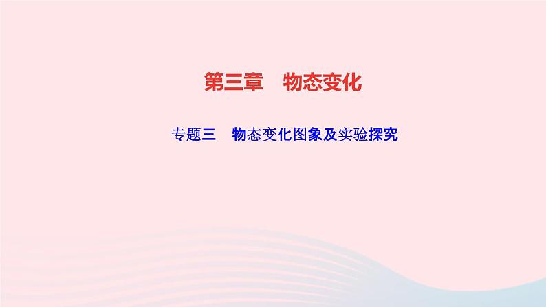 物理人教版八年级上册 同步教学课件第3章-物态变化 专题3 物态变化图象及实验探究第1页