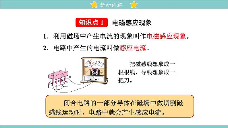 14.7 学生实验：探究—产生感应电流的条件 同步教学课件 初中物理北师大版九年级全一册07