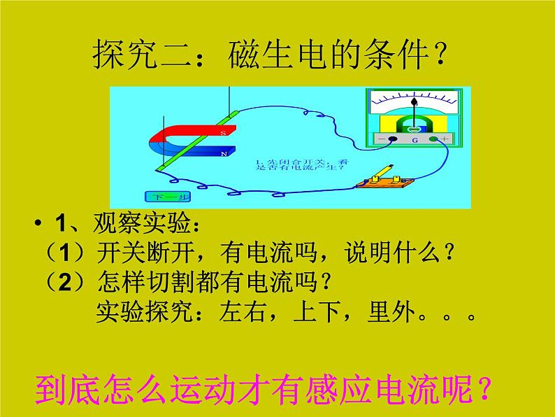 教科版九年级上册物理  8.1 电磁感应现象 课件第7页