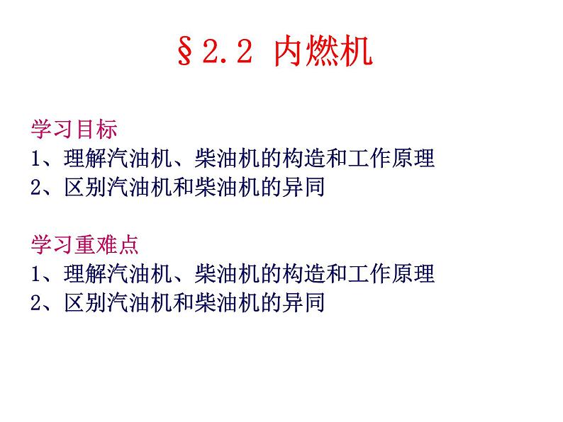 教科版九年级上册物理  2.2 内燃机 课件第2页