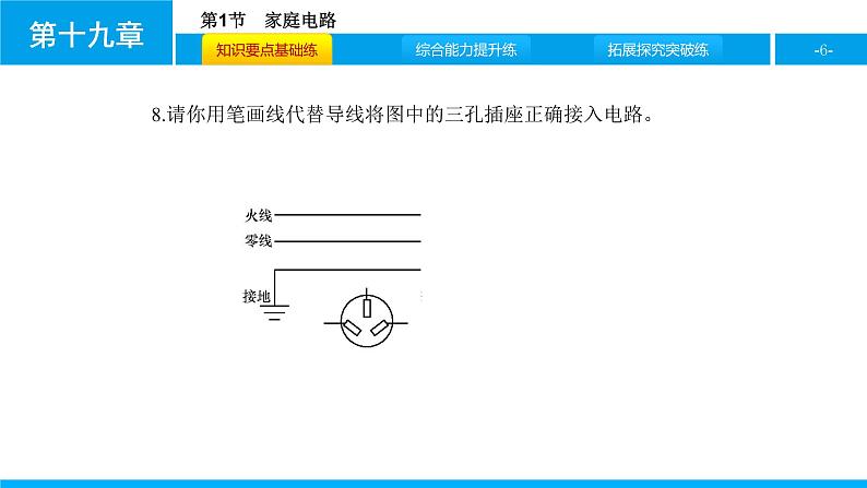 物理人教版九年级下册同步教学课件第19章 第1节 家庭电路06