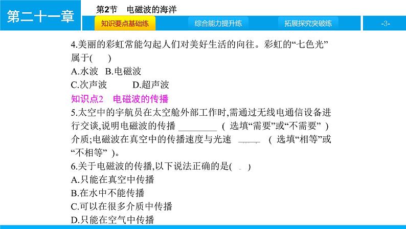 物理人教版九年级下册同步教学课件第21章 第2节 电磁波的海洋03