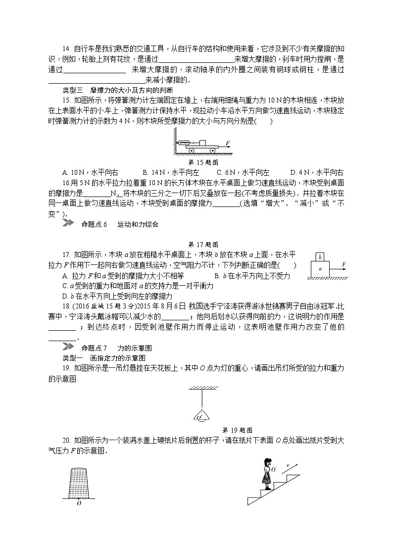 中考物理专题复习分类集训（真题版） 分类集训：7　力　运动和力（含答案）03