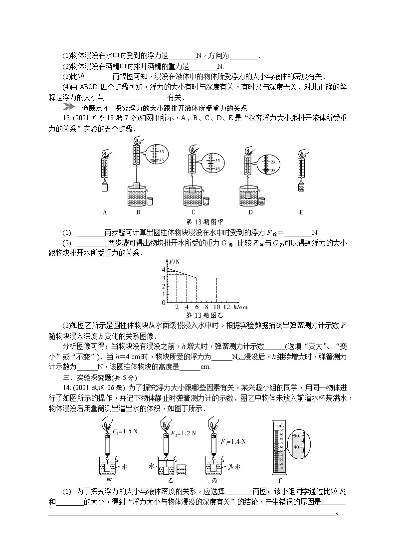 中考物理专题复习分类集训（真题版） 分类集训：9　浮力（含答案）03