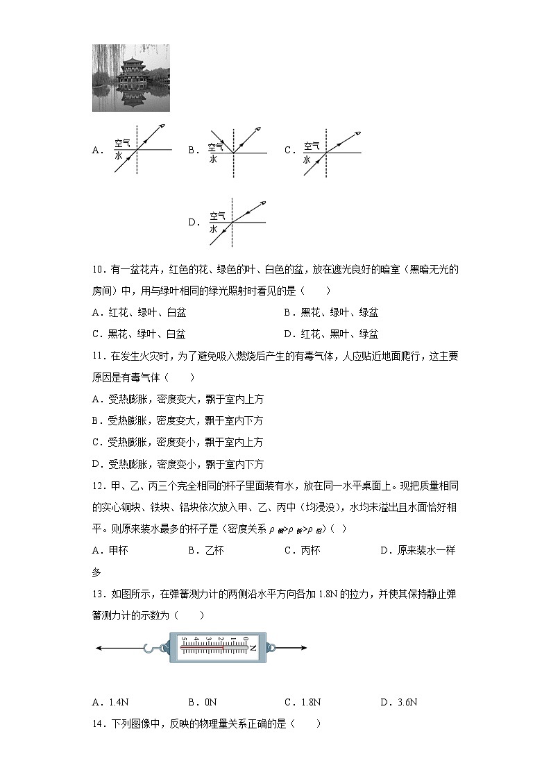 福建省泉州市泉港区2021-2022学年八年级上学期期末物理试题(含答案)第3页