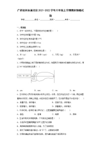 广西钦州市浦北县2021-2022学年八年级上学期期末物理试题(含答案)