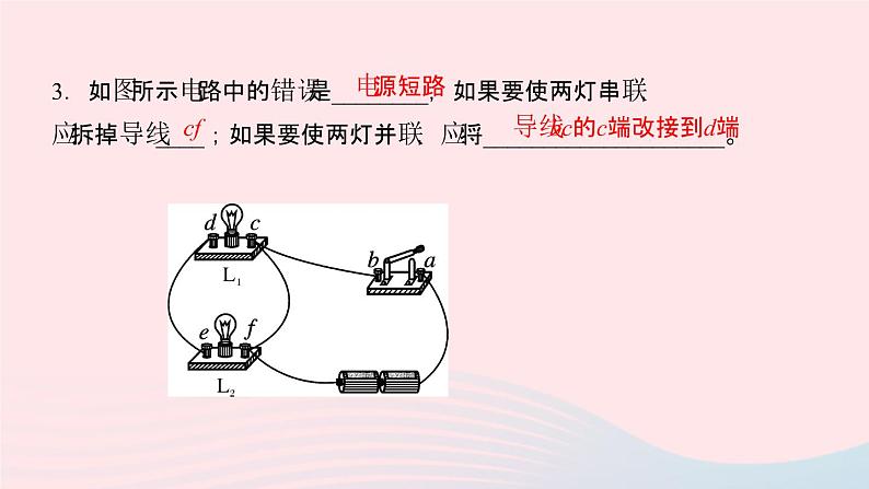 物理人教版九年级上册 同步教学课件第15章 电流和电路 专题训练4 电路识别与电路设计04