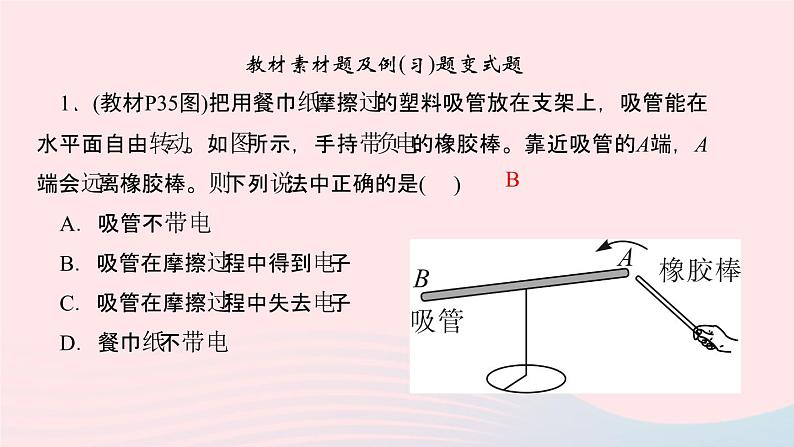 物理人教版九年级上册 同步教学课件第15章 电流和电路 素养提升02