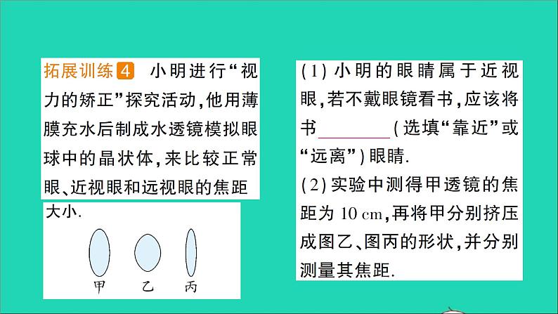 物理北师大版八年级下册同步教学课件第6章 常见的光学仪器 第4节 眼睛和眼镜 作业07