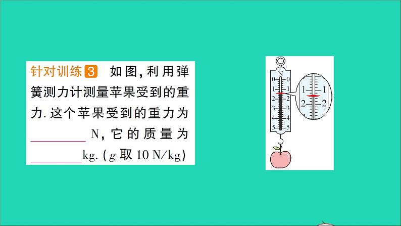 物理北师大版八年级下册同步教学课件第7章 运动和力 第3节 重力 作业03