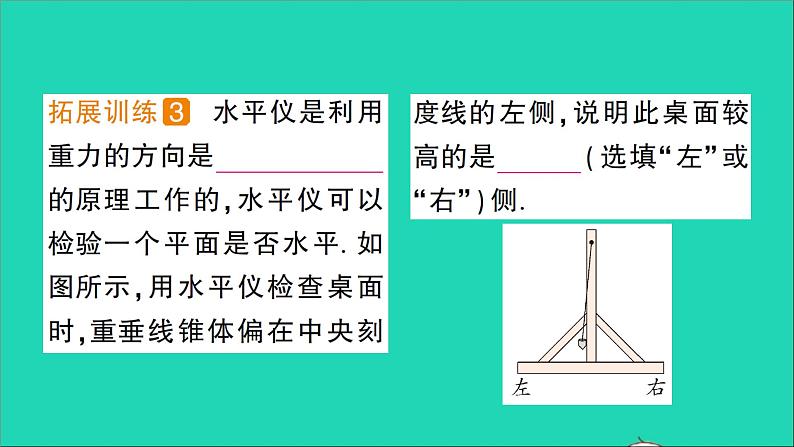 物理北师大版八年级下册同步教学课件第7章 运动和力 第3节 重力 作业07