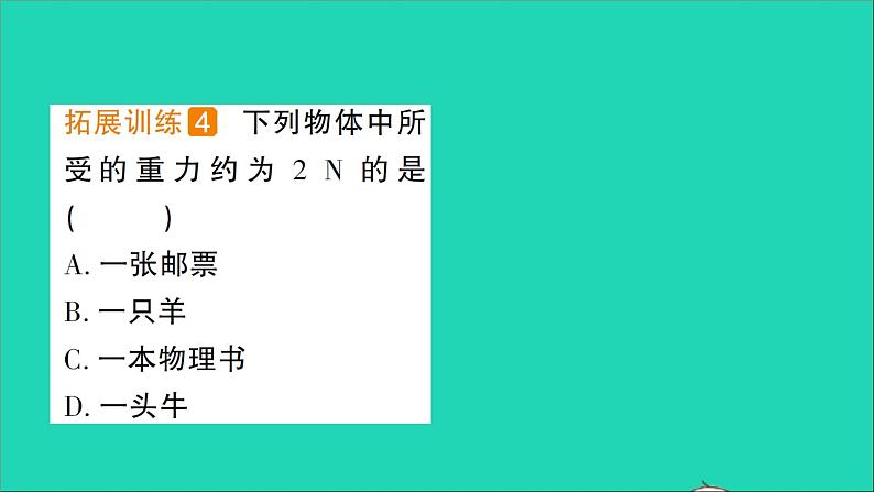 物理北师大版八年级下册同步教学课件第7章 运动和力 第3节 重力 作业08