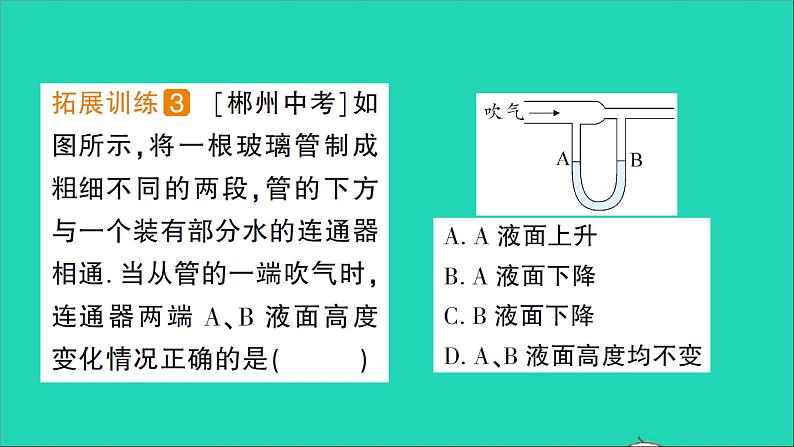 物理北师大版八年级下册同步教学课件第8章 压强与浮力 第7节 飞机为什么能上天 作业06