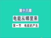 物理沪科版九年级同步教学课件第18章 电能从哪里来 第1节 电能的产生