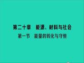 物理沪科版九年级同步教学课件第20章 能源材料与社会 第1节 能量的转化与守恒