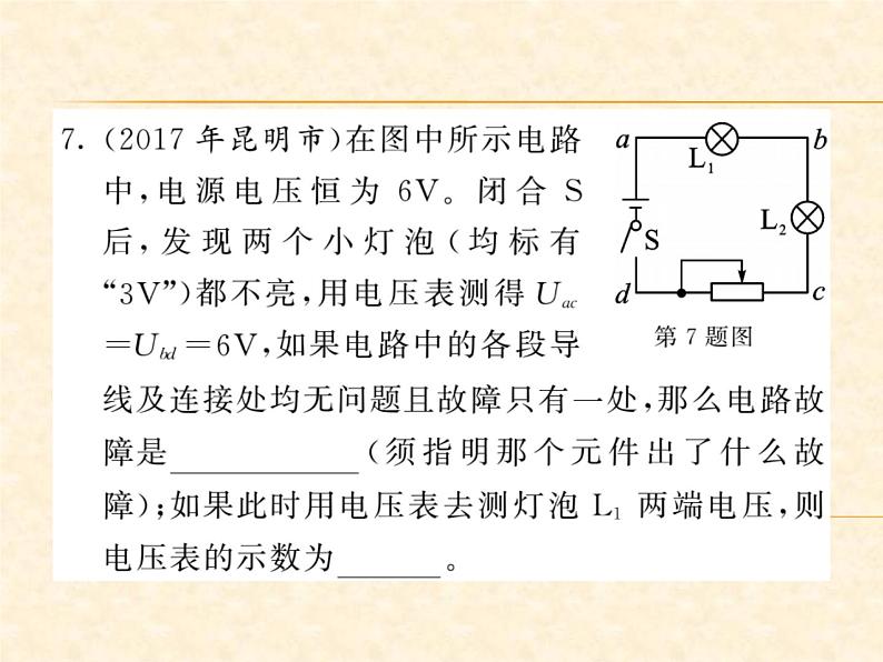 物理人教版九年级上册同步教学课件专题6 电路故障分析08