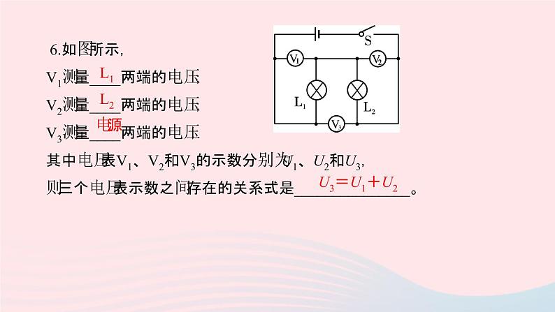 物理人教版九年级上册 同步教学课件第16章 电压电阻 专题训练5 含电表和滑动变阻器的电路连接07