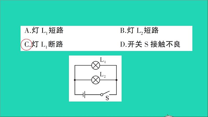 物理人教版九年级上册同步教学课件第17章 欧姆定律 专题6 电路故障的分析03