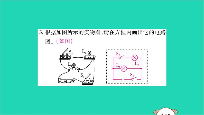 物理人教版九年级上册同步教学课件第15章 电流和电路 专题训练3 画电路图和连接电路04