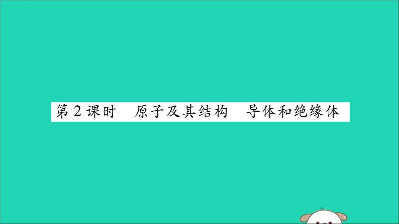 物理人教版九年级上册同步教学课件第15章 电流和电路 第1节 两种电荷 第2课时 原子及其结构导体和绝缘体01