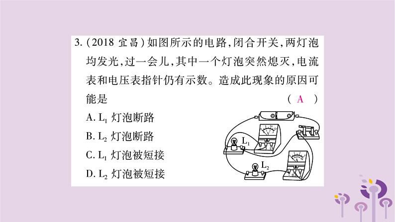 物理人教版九年级上册同步教学课件第16章 电压电阻 专题训练6 电路故障分析04