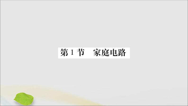 物理人教版九年级上册同步教学课件第19章 生活用电 第1节 家庭电路第1页