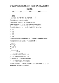 广东省揭阳市空港经济区2021-2022学年九年级上学期期中物理试题(含答案)