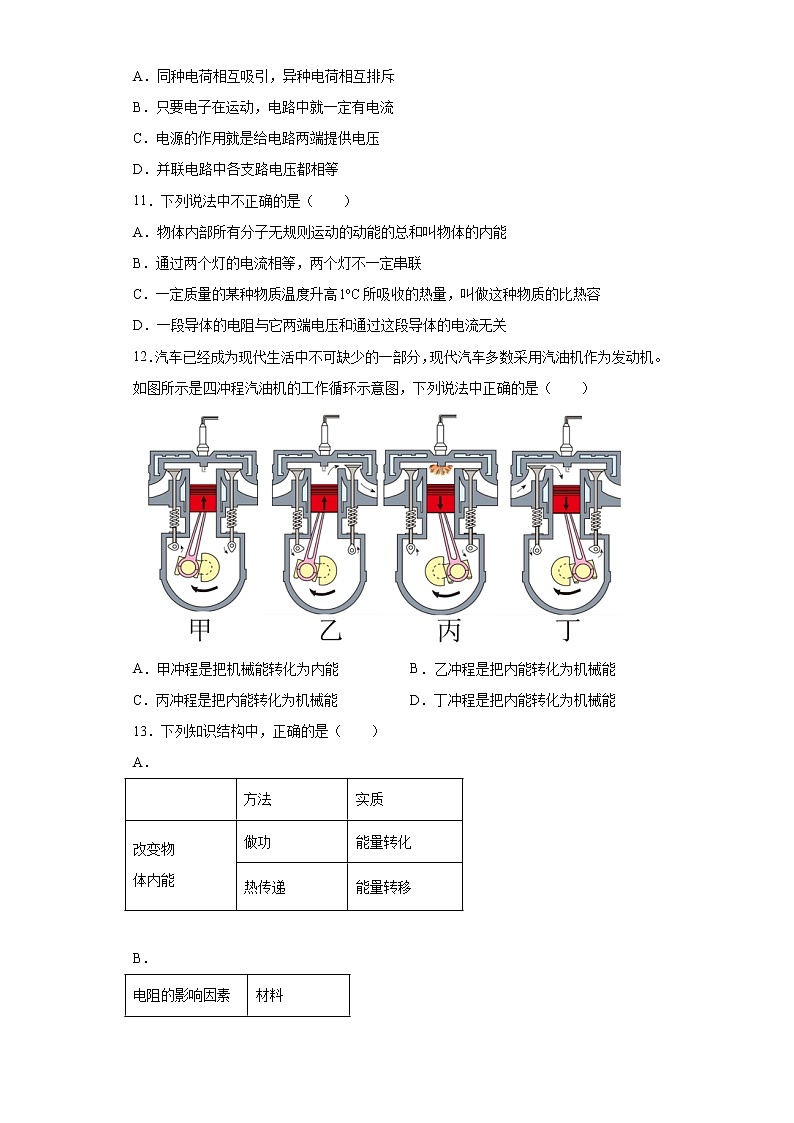 山东省青岛市市北区联考2021-2022学年九年级上学期期中物理试题(含答案)第3页