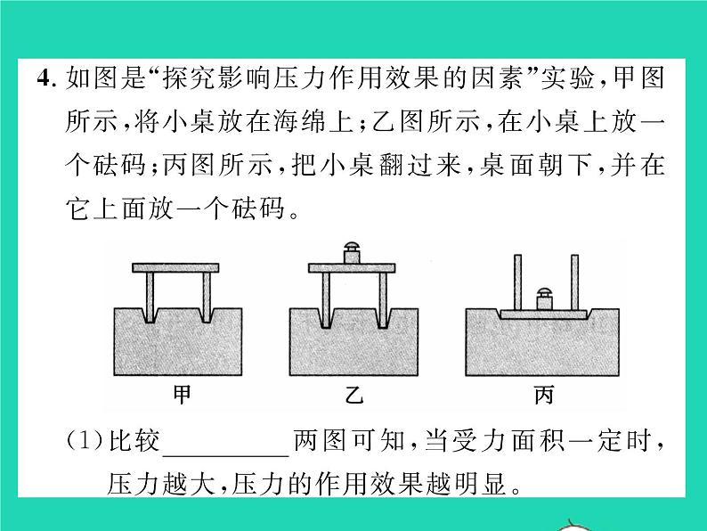 2022八年级物理下册第八章压强与浮力第一节压强第1课时压力与压强习题课件新版北师大版第5页