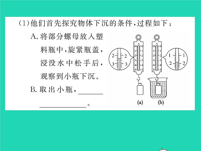 2022八年级物理下册第八章压强与浮力第六节物体的浮沉条件第1课时物体的浮沉条件习题课件新版北师大版06