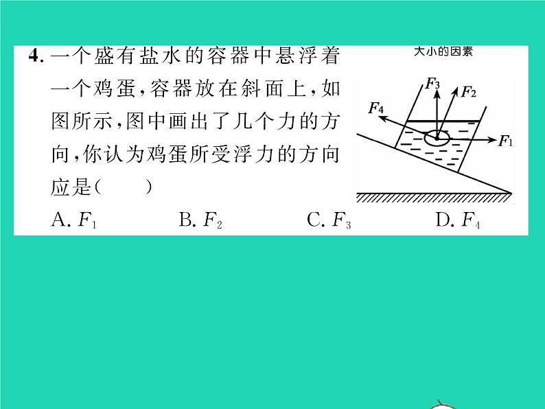 2022八年级物理下册第八章压强与浮力第五节学生实验：探究__影响浮力大小的因素习题课件新版北师大版07