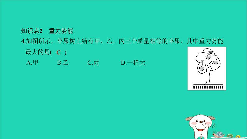 2022八年级物理下册第十一章功和机械能第3节动能和势能习题课件新版新人教版06