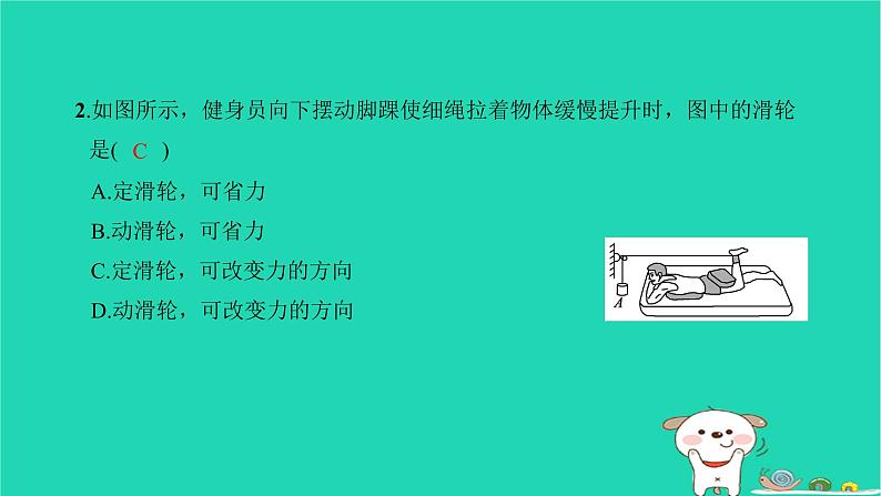 2022八年级物理下册第十二章简单机械第2节滑轮第1课时定滑轮和动滑轮习题课件新版新人教版第4页