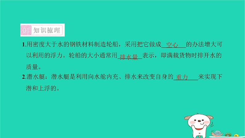 2022八年级物理下册第十章浮力第3节物体的浮沉条件及应用第2课时浮力的应用习题课件新版新人教版02