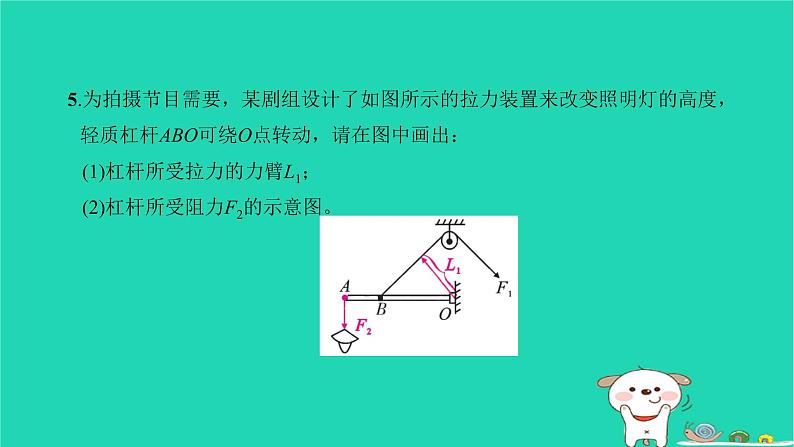 2022八年级物理下册第十二章简单机械方法专题7简单机械作图与动态杠杆习题课件新版新人教版第6页