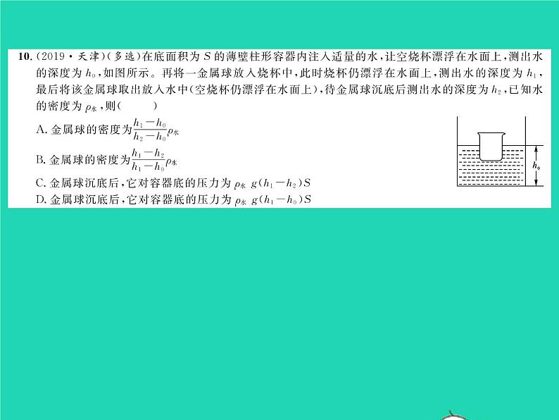 2022八年级物理下学期期中测试习题课件新版沪科版05