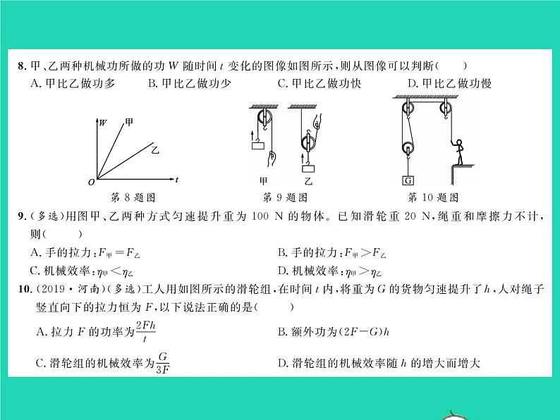 2022八年级物理全册第十章机械与人综合检测习题课件新版沪科版05