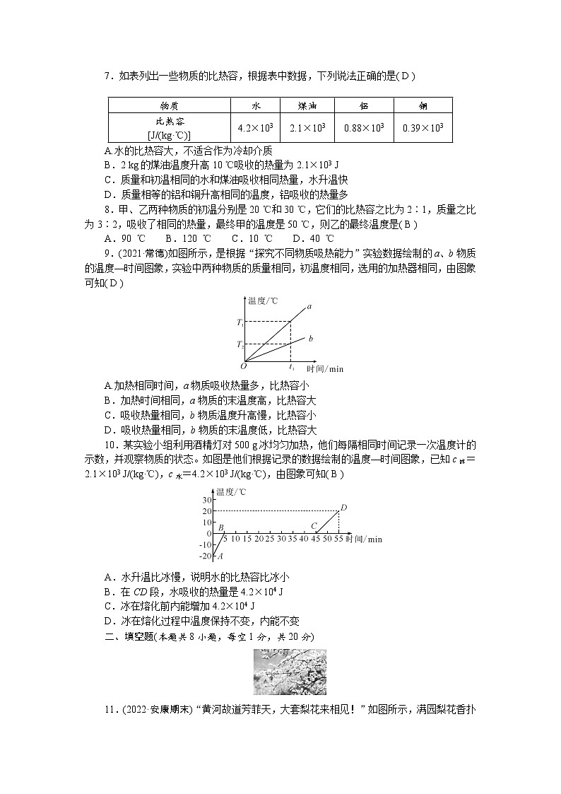 人教版九年级物理上册第十三章测试题含答案第2页