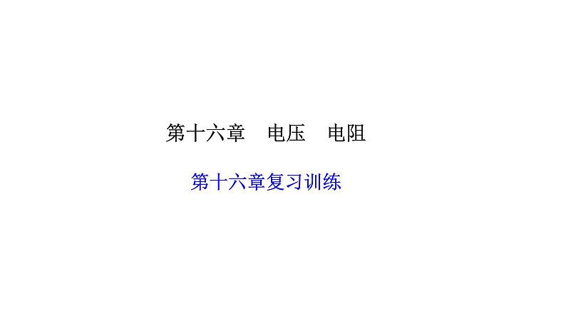 人教版九年级物理上册第十六章复习训练课件第1页