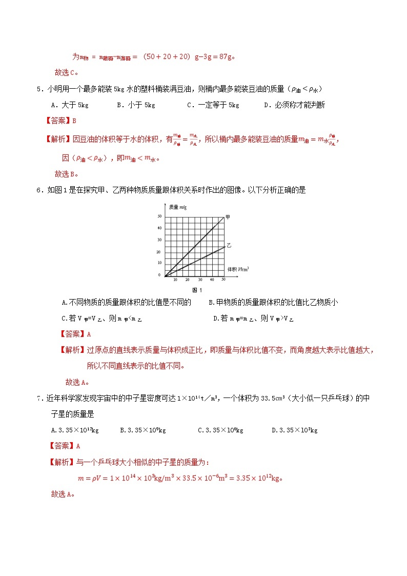京改版八年级物理全一册 第二章 质量和密度 能力提升卷（详解）02