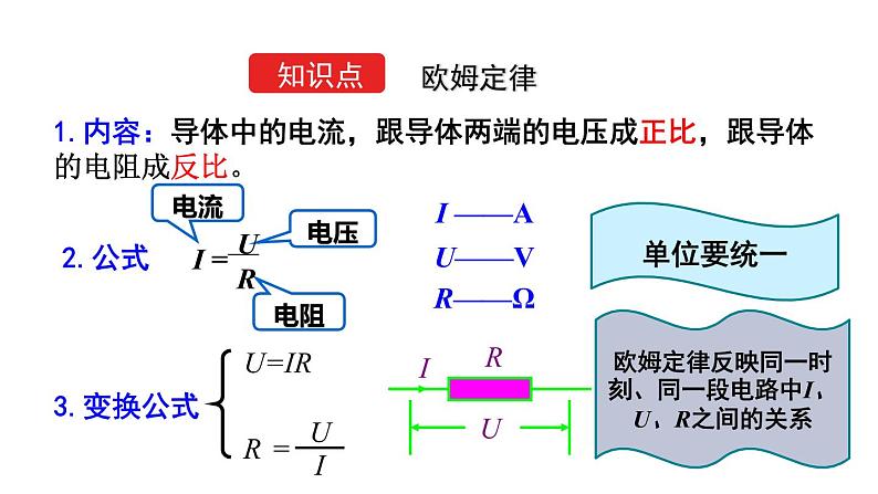 人教版初中物理九年级全册  第十七章  第2节  欧姆定律课件04