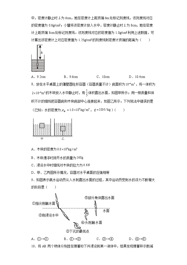 人教版物理八年级下册：10.2阿基米德原理-练习题（1）（含答案解析）第3页