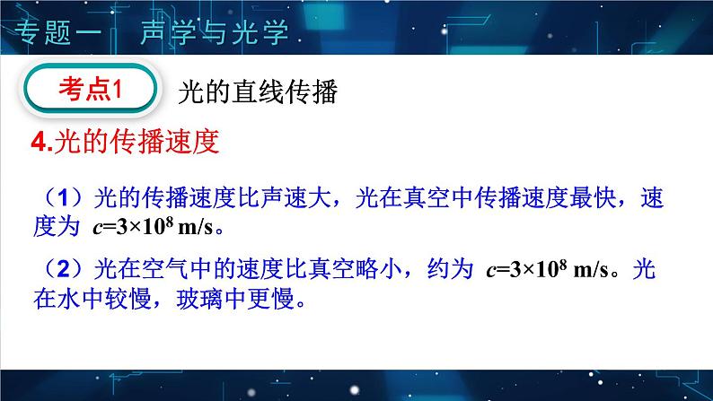 人教版物理初中九年级下册全册 期末复习 专题一 声学和光学  第2课时 光现象 PPT课件05